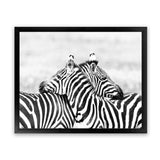 Shop Zebra Hug Photo Art Print-African, Animals, Black, Landscape, Photography, View All, White-framed poster wall decor artwork