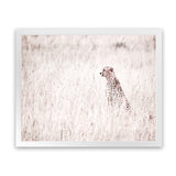 Shop Grazing Cheetah Photo Art Print-African, Animals, Landscape, Neutrals, Photography, Pink, View All-framed poster wall decor artwork