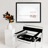 Shop Pink Parasol II Photo Art Print-Boho, Coastal, Landscape, Photography, Tropical, View All, White-framed poster wall decor artwork