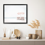 Shop Pink Parasol II Photo Art Print-Boho, Coastal, Landscape, Photography, Tropical, View All, White-framed poster wall decor artwork