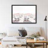 Shop Pastel Summer II Photo Canvas Print-Coastal, Landscape, Photography Canvas Prints, Pink, View All, White-framed wall decor artwork