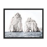 Shop Capri Rocks Photo Canvas Art Print-Blue, Coastal, Landscape, Neutrals, Photography, Photography Canvas Prints, View All, White-framed wall decor artwork