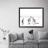 Shop Three Kangaroos Photo Art Print-Animals, Boho, Coastal, Landscape, Neutrals, Photography, View All, White-framed poster wall decor artwork