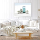 Shop Cactus Doorway Photo Art Print-Blue, Boho, Botanicals, Green, Landscape, Moroccan Days, Photography, Tropical, View All, White-framed poster wall decor artwork