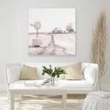 Shop Australian Farm I (Square) Canvas Art Print-Boho, Nature, Neutrals, Pink, Scandinavian, Square, View All-framed wall decor artwork