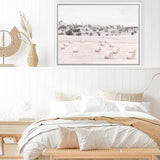 Shop Australian Farm II Canvas Art Print-Horizontal, Landscape, Nature, Neutrals, Pink, Rectangle, Scandinavian, View All-framed wall decor artwork