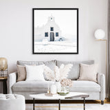 Shop Santorini I (Square) Photo Canvas Print-Boho, Coastal, Greece, Hamptons, Photography, Photography Canvas Prints, Square, View All, White-framed wall decor artwork