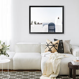Shop Santorini II Photo Art Print-Blue, Coastal, Greece, Landscape, Photography, View All, White-framed poster wall decor artwork
