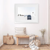 Shop Santorini II Photo Art Print-Blue, Coastal, Greece, Landscape, Photography, View All, White-framed poster wall decor artwork
