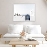 Shop Santorini II Photo Art Print-Blue, Coastal, Greece, Landscape, Photography, View All, White-framed poster wall decor artwork