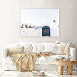 Shop Santorini II Photo Canvas Art Print-Blue, Coastal, Greece, Landscape, Photography, Photography Canvas Prints, View All, White-framed wall decor artwork