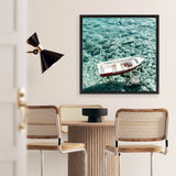 Shop Capri Boat I (Square) Photo Canvas Art Print-Blue, Coastal, Green, Photography, Photography Canvas Prints, Square, View All-framed wall decor artwork