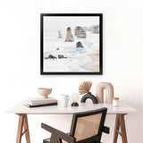 Shop Great Ocean Road I (Square) Art Print-Coastal, Neutrals, Square, View All, White-framed painted poster wall decor artwork