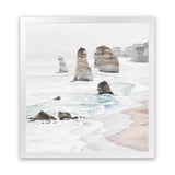 Shop Great Ocean Road I (Square) Art Print-Coastal, Neutrals, Square, View All, White-framed painted poster wall decor artwork