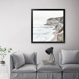 Shop Great Ocean Road II (Square) Art Print-Coastal, Neutrals, Square, View All, White-framed painted poster wall decor artwork