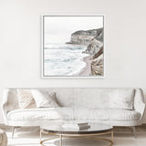 Shop Great Ocean Road II (Square) Canvas Art Print-Coastal, Neutrals, Square, View All, White-framed wall decor artwork