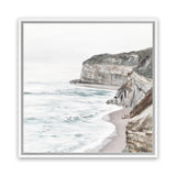 Shop Great Ocean Road II (Square) Canvas Art Print-Coastal, Neutrals, Square, View All, White-framed wall decor artwork