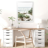 Shop Wategos Beach II Photo Art Print-Boho, Coastal, Green, Photography, Portrait, Tropical, View All-framed poster wall decor artwork