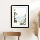 Shop Wategos Beach III Photo Art Print-Boho, Coastal, Green, Photography, Portrait, Tropical, View All, White-framed poster wall decor artwork