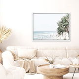 Shop Point Lookout Beach Photo Canvas Art Print-Coastal, Green, Landscape, Photography, Photography Canvas Prints, Tropical, View All, White-framed wall decor artwork