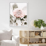 Shop Waratah Flowers III Photo Canvas Art Print-Botanicals, Florals, Hamptons, Nature, Photography, Photography Canvas Prints, Pink, Portrait, Purple, View All-framed wall decor artwork