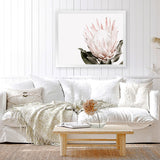 Shop Pink King Protea Flower II Photo Art Print-Botanicals, Florals, Hamptons, Landscape, Nature, Photography, Pink, View All, White-framed poster wall decor artwork
