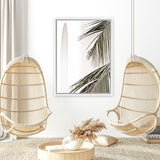 Shop Palm Building Photo Canvas Art Print-Amalfi Coast Italy, Boho, Botanicals, Coastal, Green, Hamptons, Photography, Photography Canvas Prints, Portrait, Tropical, View All, White-framed wall decor artwork