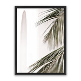 Shop Palm Building Photo Canvas Art Print-Amalfi Coast Italy, Boho, Botanicals, Coastal, Green, Hamptons, Photography, Photography Canvas Prints, Portrait, Tropical, View All, White-framed wall decor artwork