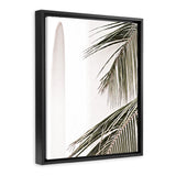 Shop Palm Building Photo Canvas Art Print-Amalfi Coast Italy, Boho, Botanicals, Coastal, Green, Hamptons, Photography, Photography Canvas Prints, Portrait, Tropical, View All, White-framed wall decor artwork