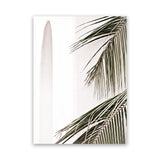 Shop Palm Building Photo Canvas Art Print-Amalfi Coast Italy, Boho, Botanicals, Coastal, Green, Hamptons, Photography, Photography Canvas Prints, Portrait, Tropical, View All, White-framed wall decor artwork