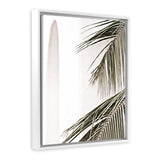 Shop Palm Building Photo Canvas Art Print-Amalfi Coast Italy, Boho, Botanicals, Coastal, Green, Hamptons, Photography, Photography Canvas Prints, Portrait, Tropical, View All, White-framed wall decor artwork