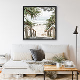 Shop Wategos Beach I (Square) Photo Canvas Art Print-Boho, Coastal, Green, Hamptons, Photography, Photography Canvas Prints, Square, Tropical, View All-framed wall decor artwork