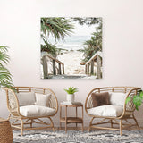 Shop Wategos Beach I (Square) Photo Canvas Art Print-Boho, Coastal, Green, Hamptons, Photography, Photography Canvas Prints, Square, Tropical, View All-framed wall decor artwork