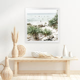 Shop Wategos Beach II (Square) Photo Art Print-Boho, Coastal, Green, Photography, Square, Tropical, View All-framed poster wall decor artwork