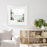 Shop Wategos Beach III (Square) Photo Art Print-Boho, Coastal, Green, Photography, Square, Tropical, View All, White-framed poster wall decor artwork