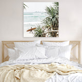 Shop Byron Bay Longboarder (Square) Photo Canvas Print-Coastal, Green, Photography, Photography Canvas Prints, Square, Tropical, View All-framed wall decor artwork