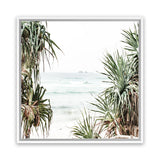 Shop Wategos Views (Square) Photo Canvas Art Print-Boho, Coastal, Green, Photography, Photography Canvas Prints, Square, Tropical, View All, White-framed wall decor artwork
