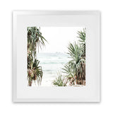 Shop Wategos Views (Square) Photo Art Print-Boho, Coastal, Green, Photography, Square, Tropical, View All, White-framed poster wall decor artwork