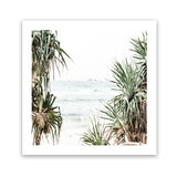 Shop Wategos Views (Square) Photo Art Print-Boho, Coastal, Green, Photography, Square, Tropical, View All, White-framed poster wall decor artwork