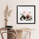 Shop Waratah Flowers (Square) Photo Art Print-Florals, Green, Hamptons, Photography, Pink, Square, View All-framed poster wall decor artwork