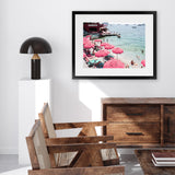 Shop Capri Days Photo Art Print-Amalfi Coast Italy, Blue, Coastal, Green, Landscape, Photography, Pink, Red, Tropical, View All-framed poster wall decor artwork