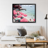 Shop Capri Days Photo Art Print-Amalfi Coast Italy, Blue, Coastal, Green, Landscape, Photography, Pink, Red, Tropical, View All-framed poster wall decor artwork