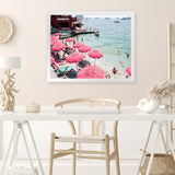 Shop Capri Days Photo Art Print-Amalfi Coast Italy, Blue, Coastal, Green, Landscape, Photography, Pink, Red, Tropical, View All-framed poster wall decor artwork