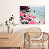 Shop Capri Days Photo Canvas Art Print-Amalfi Coast Italy, Blue, Coastal, Green, Landscape, Photography, Photography Canvas Prints, Pink, Red, Tropical, View All-framed wall decor artwork