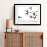 Shop Afternoon Surf B&W Photo Art Print-Boho, Coastal, Horizontal, Landscape, Photography, Rectangle, View All, White-framed poster wall decor artwork