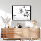 Shop Afternoon Surf B&W Photo Art Print-Boho, Coastal, Horizontal, Landscape, Photography, Rectangle, View All, White-framed poster wall decor artwork