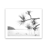 Shop Afternoon Surf B&W Photo Art Print-Boho, Coastal, Horizontal, Landscape, Photography, Rectangle, View All, White-framed poster wall decor artwork