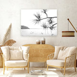 Shop Afternoon Surf B&W Photo Canvas Art Print-Boho, Coastal, Horizontal, Landscape, Photography, Photography Canvas Prints, Rectangle, View All, White-framed wall decor artwork