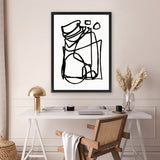 Shop Abstract Line Canvas Art Print-Abstract, Black, Dan Hobday, Portrait, Rectangle, View All, White-framed wall decor artwork