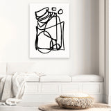 Shop Abstract Line Canvas Art Print-Abstract, Black, Dan Hobday, Portrait, Rectangle, View All, White-framed wall decor artwork